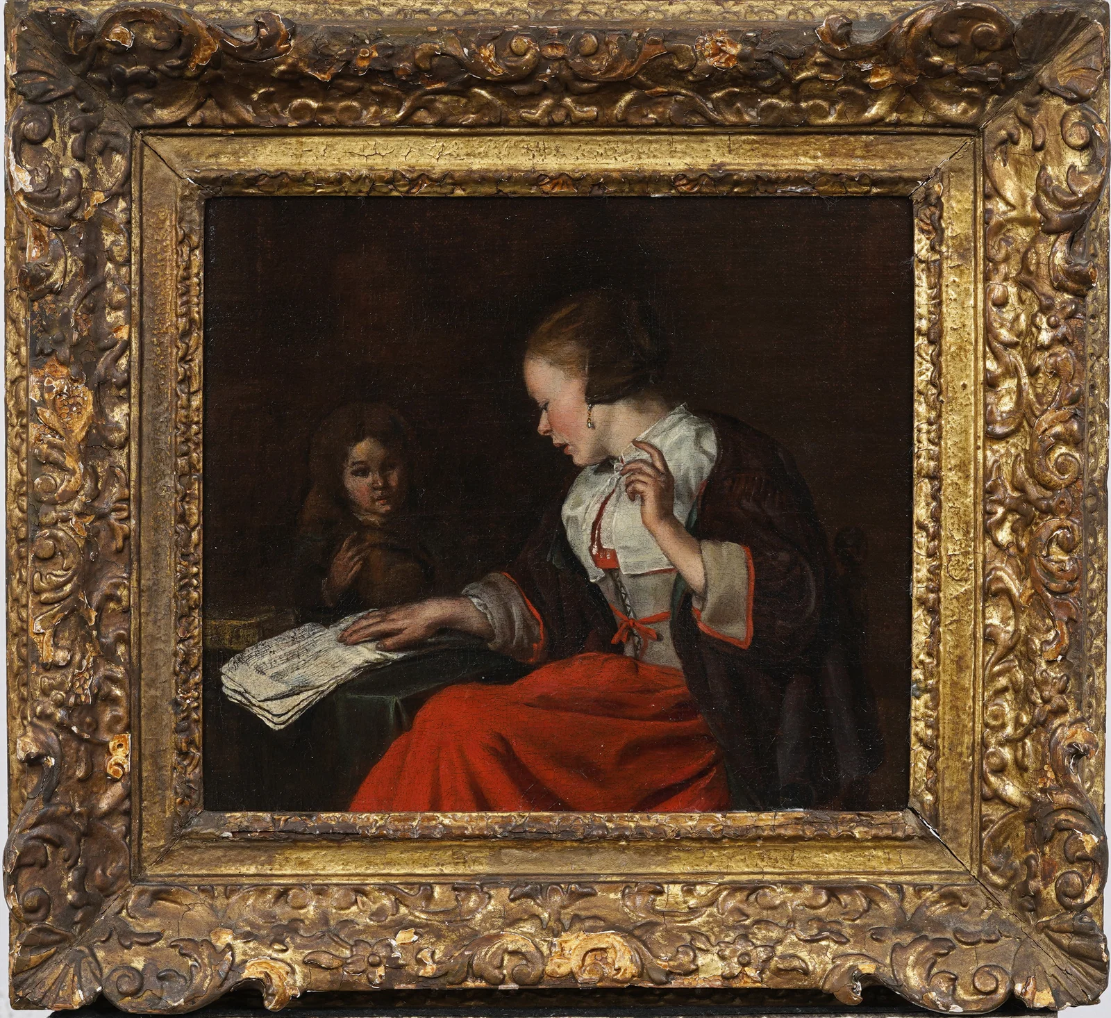 Circle Jan Steen 1626-1679 Antique Old Master European Family Portrait Oil Painting Christies Prov