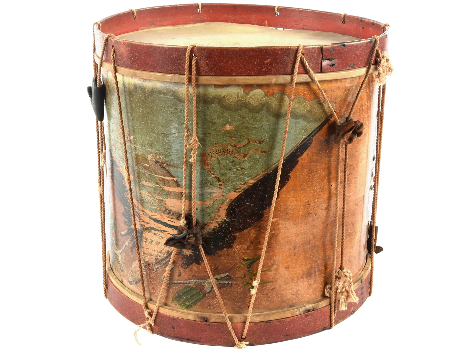 Civil War Era Painted Eagle Drum