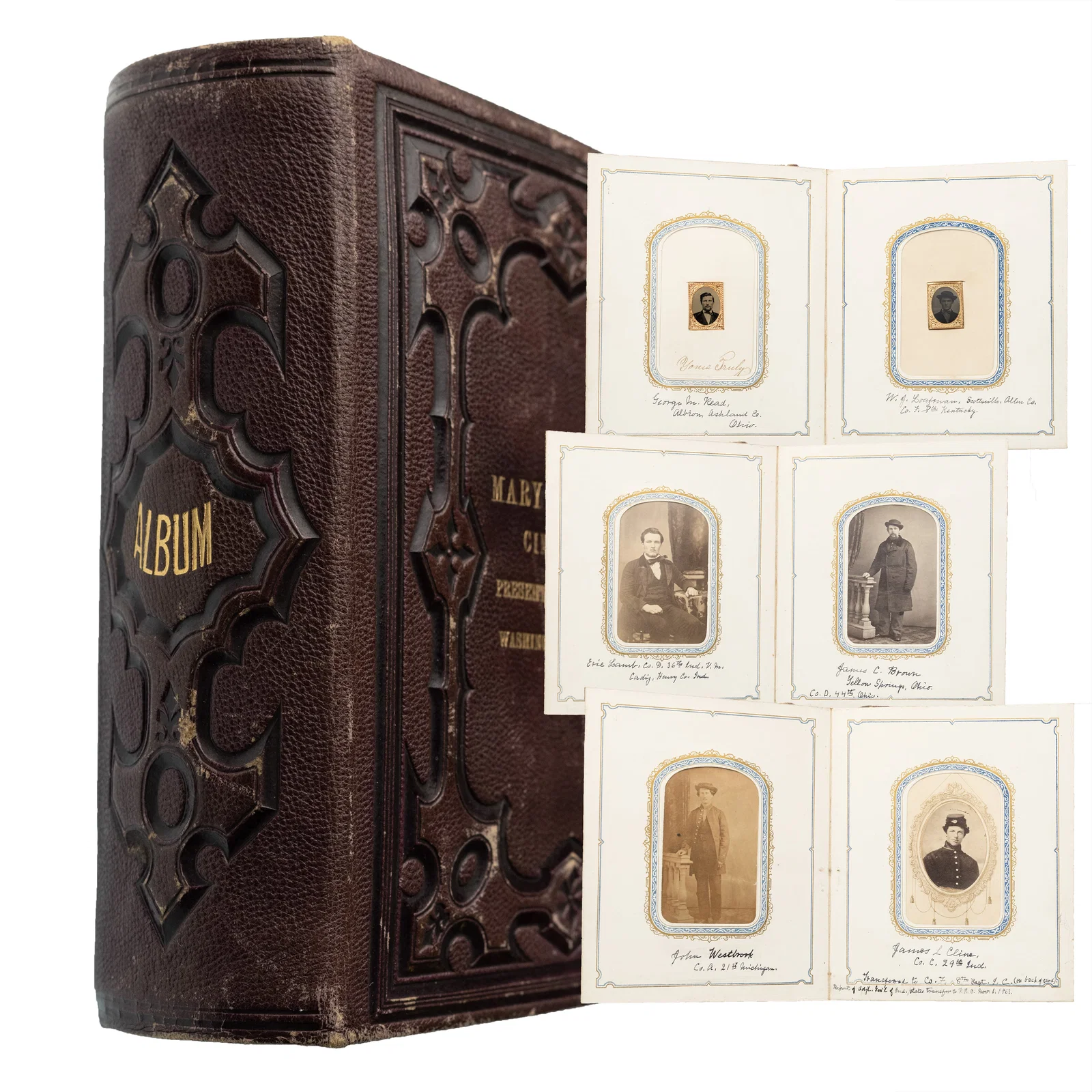 [CIVIL WAR] Historic Hospital Album Presented to Nurse: 50 Views of Soldiers & Nurses