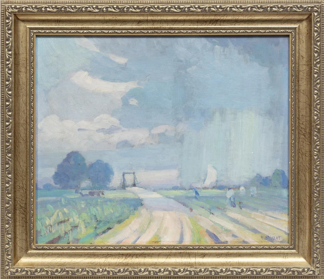 Clarence Millet, American/Louisiana 1897-1959, ?The Rain Cloud (Bridge on Bayou LaFourche)?, oil on