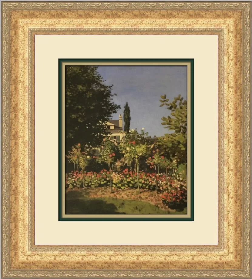 Claude Monet A Garden in Bloom Custom Framed Art Print