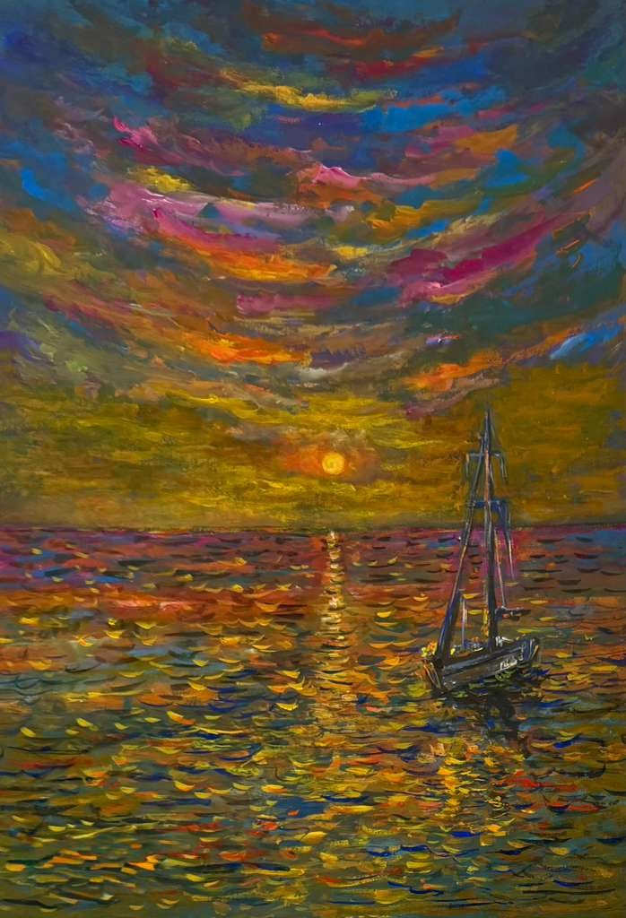Claude Monet French 1840 - 1926 Watercolor in the style of . Renoir & Manet Impressionist Era.B5