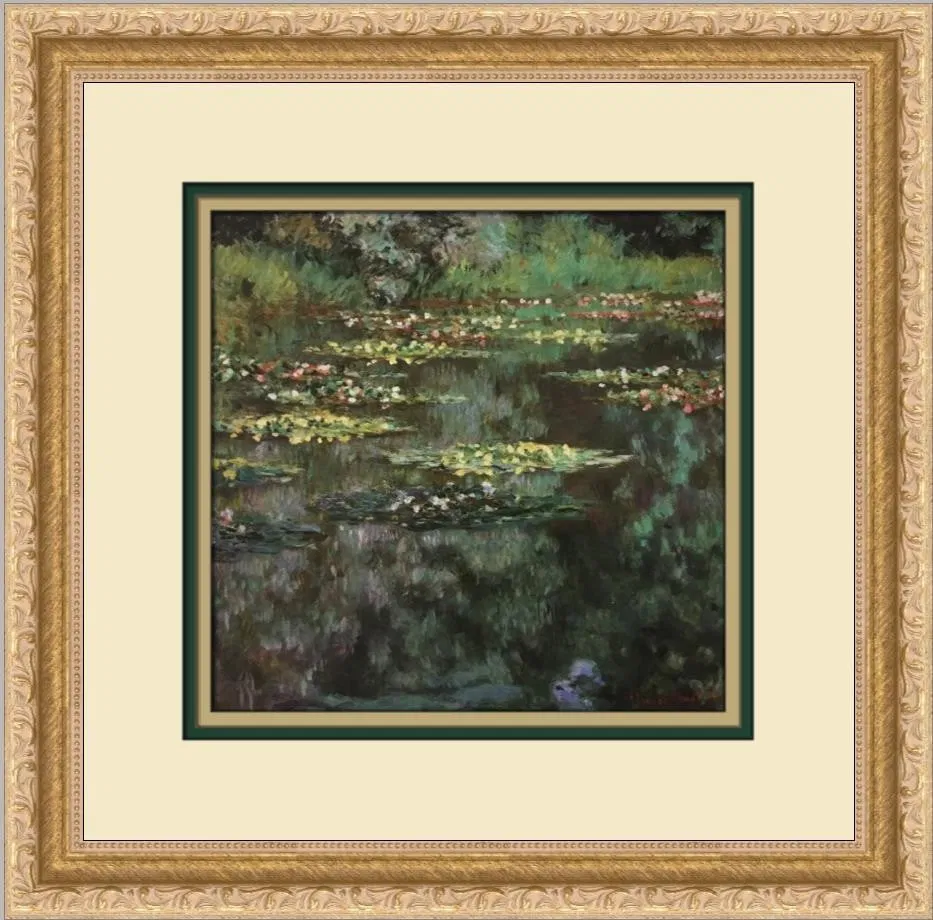 Claude Monet Water Lily Pond Custom Framed Art Print 14x13