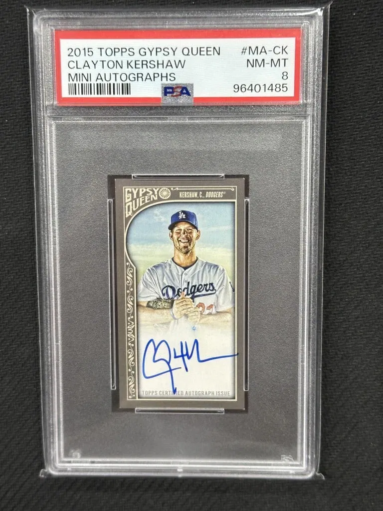Clayton Kershaw 2015 Topps Gypsy Queen Mini Auto PSA 8 Dodgers #MA-CK