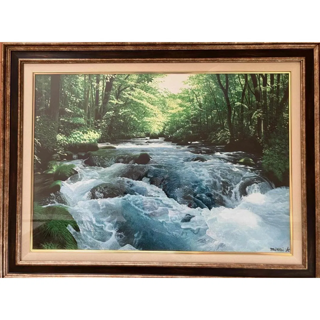 "Clear Stream Oirase" (Radiant Clear Stream Oirase) 15-inch oil painting