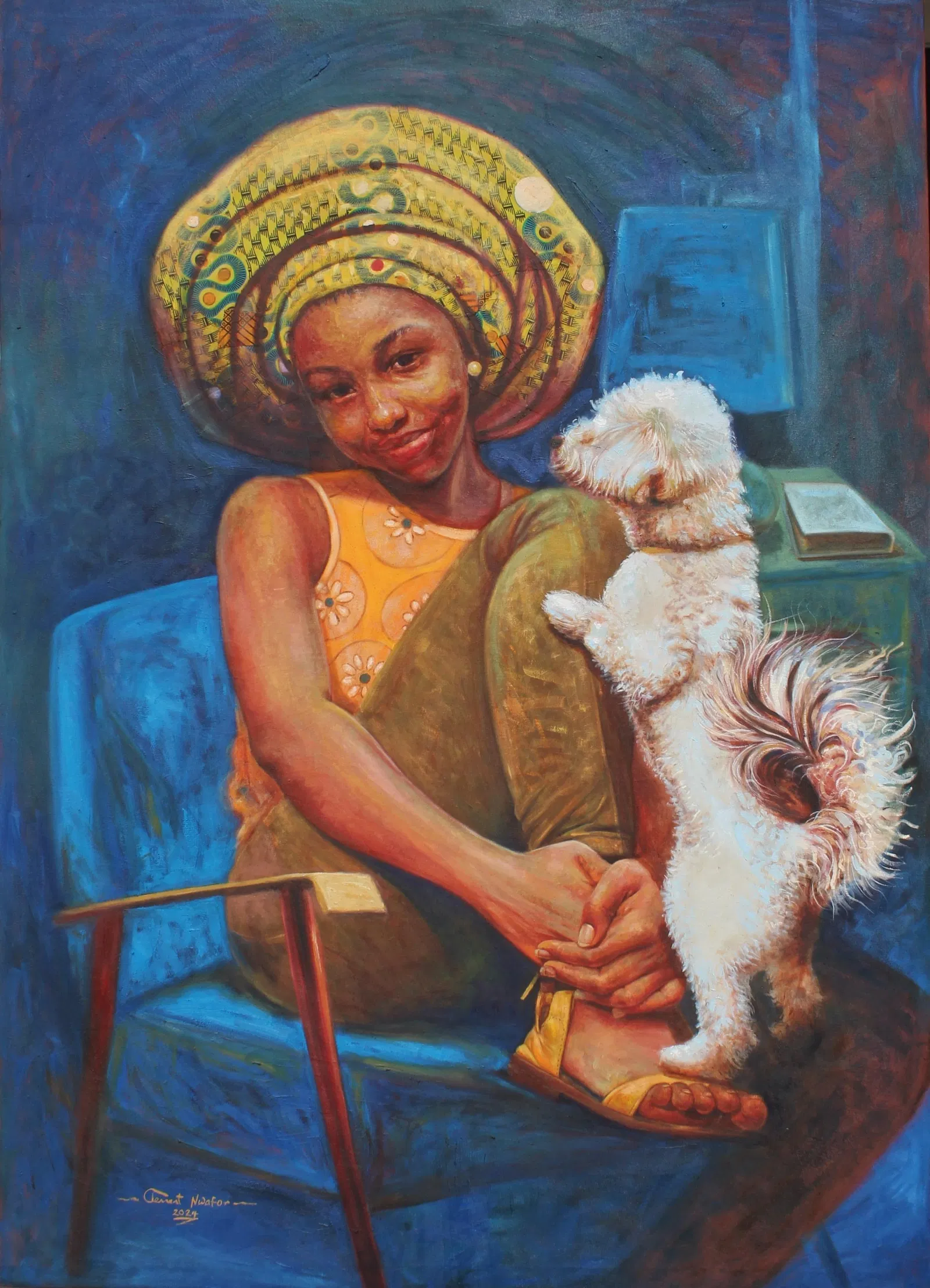 Clement Mmaduako Nwafor, Listening Ears 1 -21st Century, Contemporary, Figurative Portrait, Animal,
