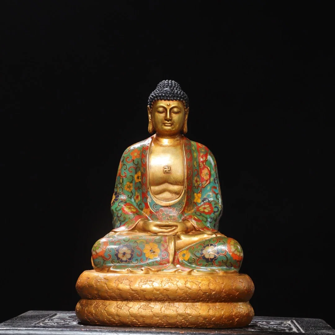 cloisonne enamel Shakyamuni Buddha statue