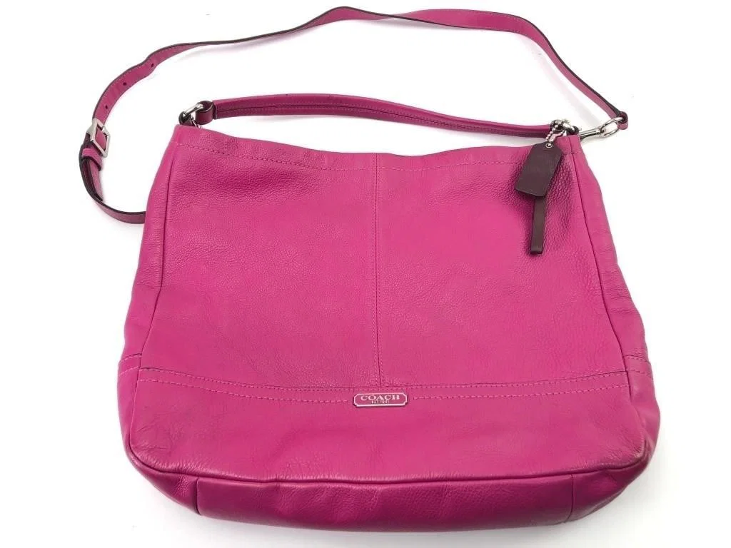 Coach Pink Pebbled Leather Hobo Handbag