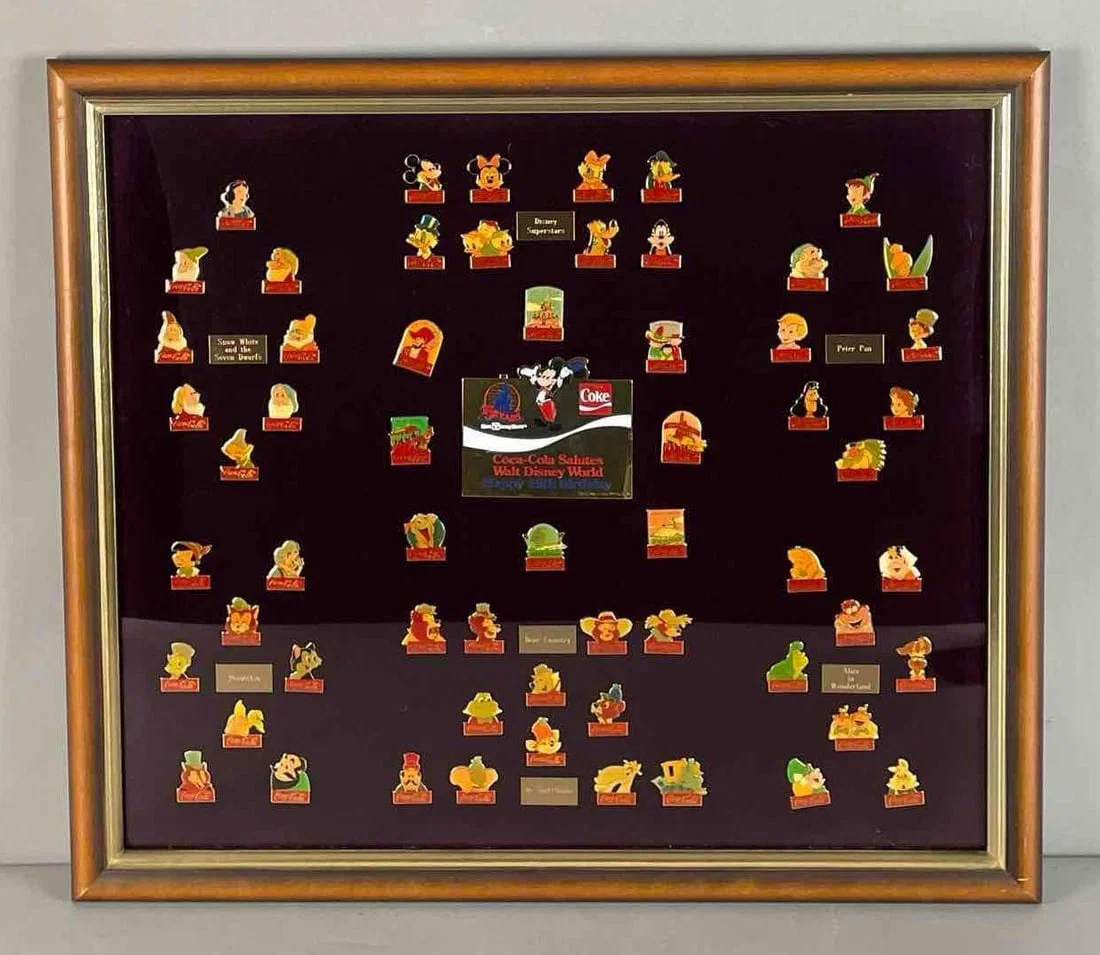 Coca-Cola Salutes Disney World 15th Birthday Enamel Pin Set