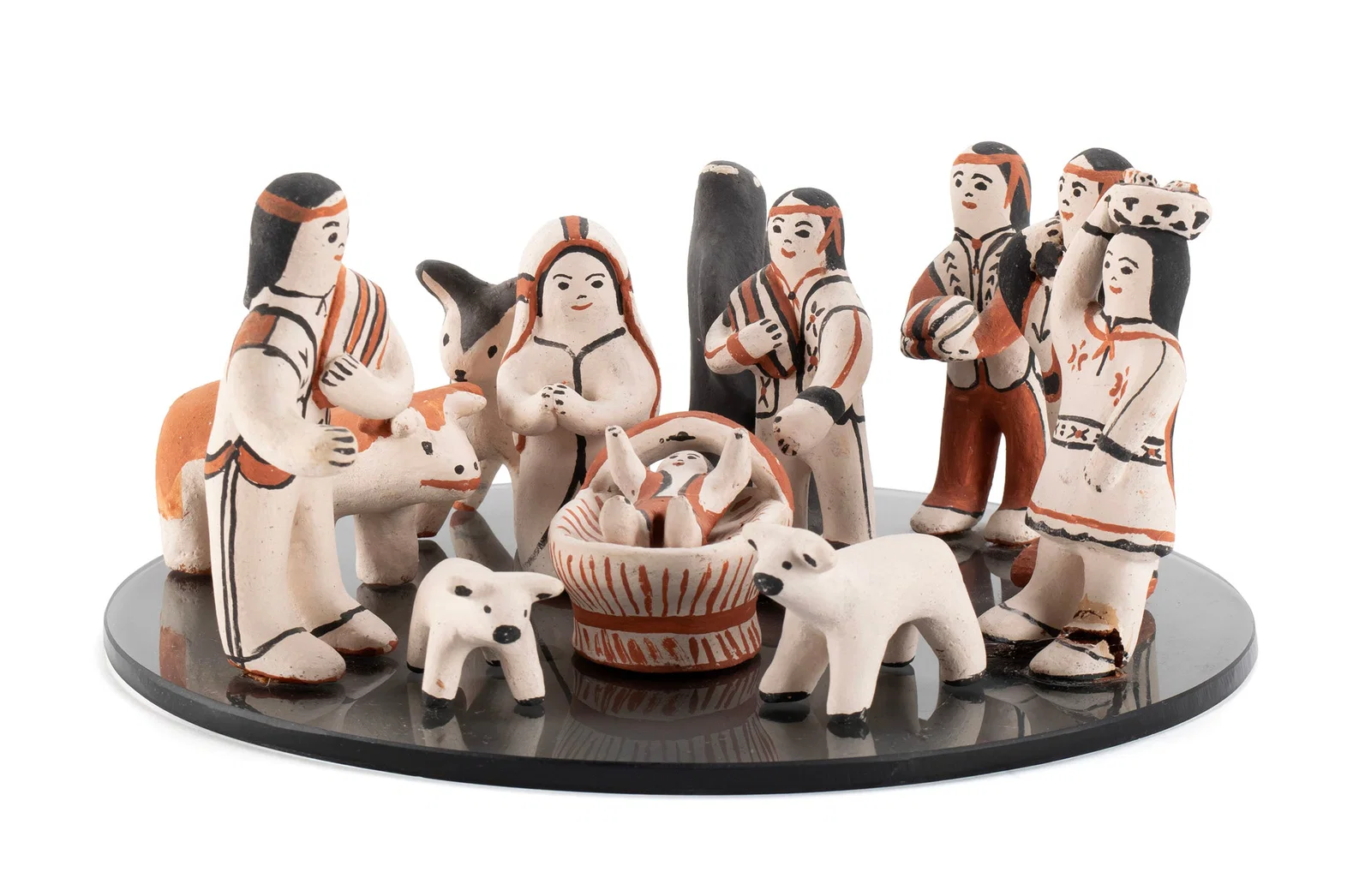 COCHITI POTTERY NATIVITY SCENE BY LAURENCITA HERRERA (1912-1984)
