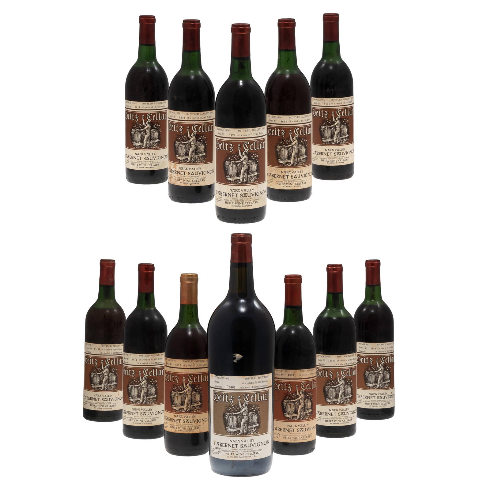 Collection of 1970's Heitz Cellar Martha's Vineyard Cabernet Sauvignon
