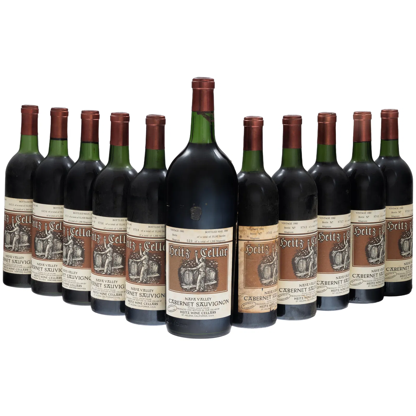Collection of 1980's Heitz Cellars Martha's Vineyard Cabernet Sauvignon