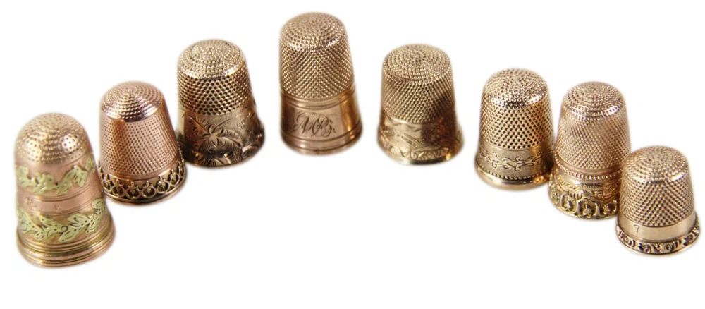 Collection of 19th and 20thC 10k Gold Thimbles