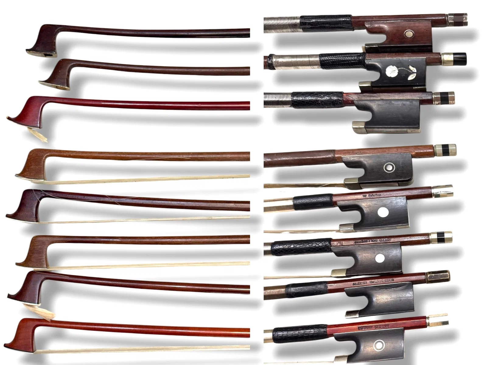 Collection of Fine German Violin Bows (8)