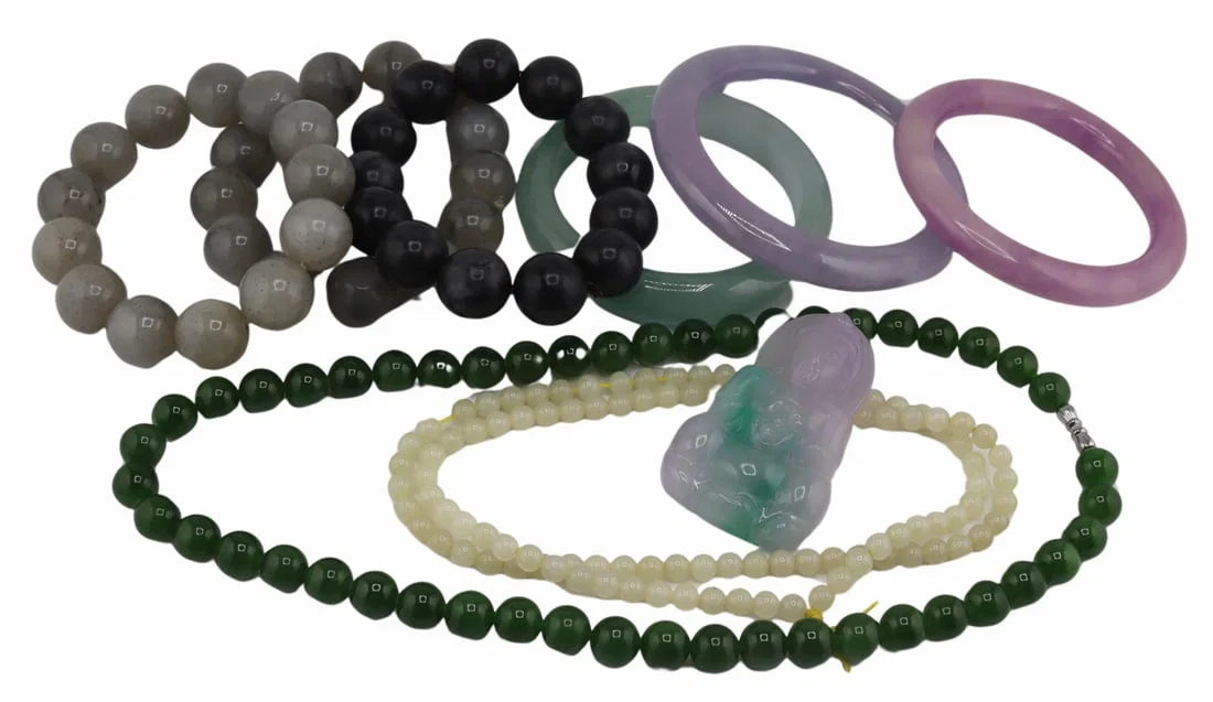 Collection of Jade and Jadeite Jewelry.