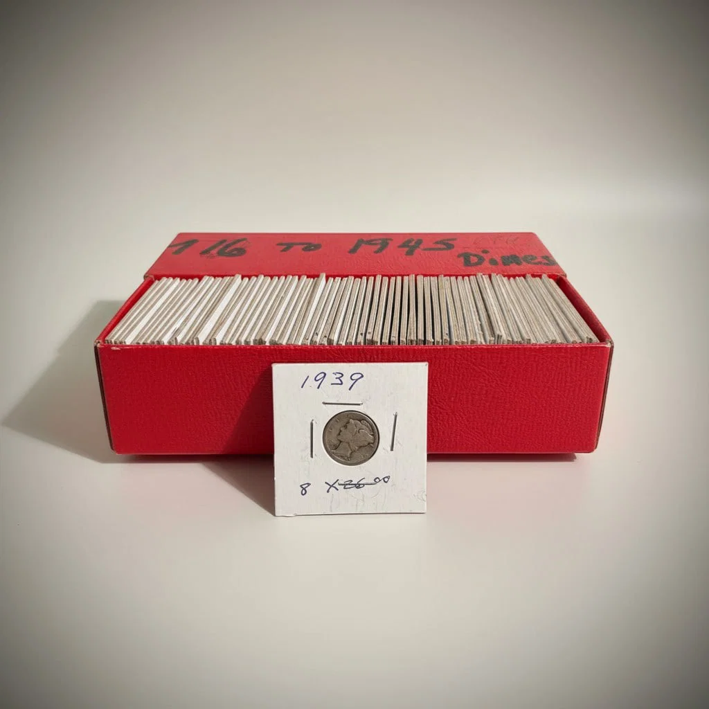 Collection of Seventy-Three Mercury Silver Dimes, 1916-1945