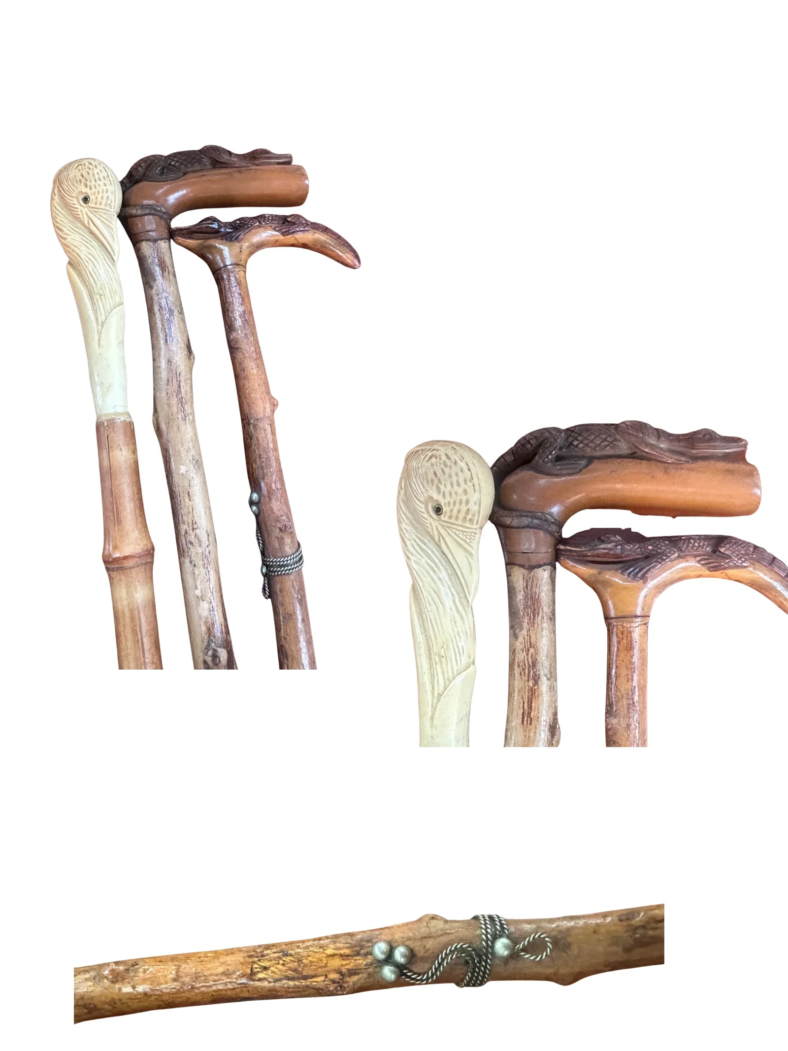 Collection of Three Folk Art Walking Sticks