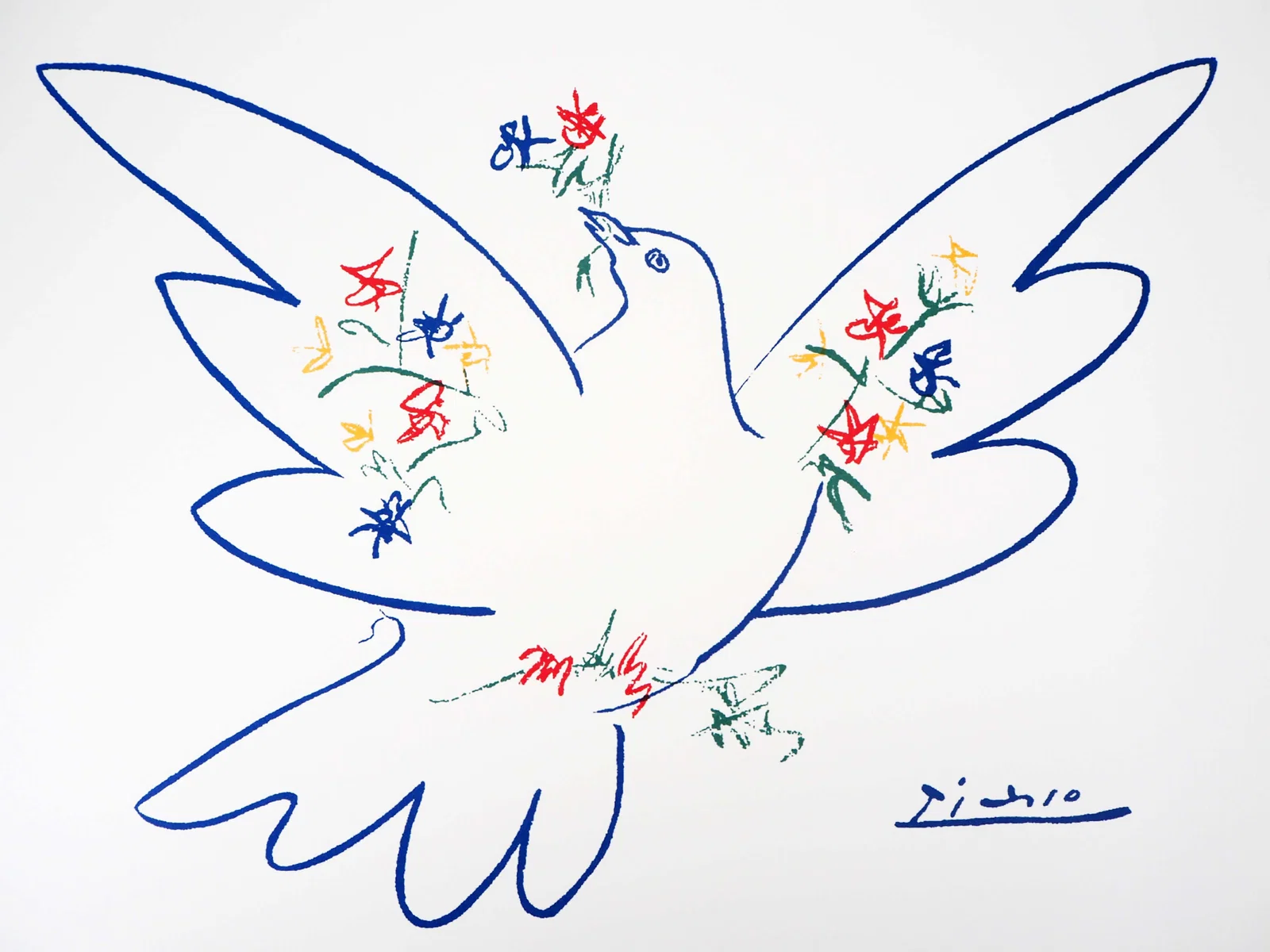 COLOMBE DU FESTIVAL DE LA JEUNESSE, A PABLO PICASSO LITHOGRAPH, COA