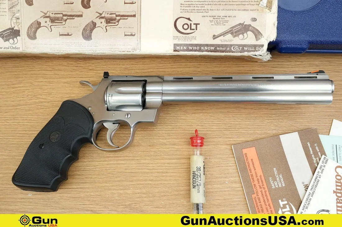 COLT PYTHON .357 MAGNUM SNAKE GUN Revolver. Excellent. 8" Barrel. Shiny Bore, Tight Action . WOW! A