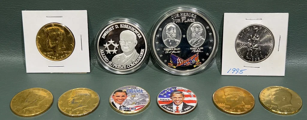 COMMEMORATIVE COINS & GOLD TONE HALF DOLLARS