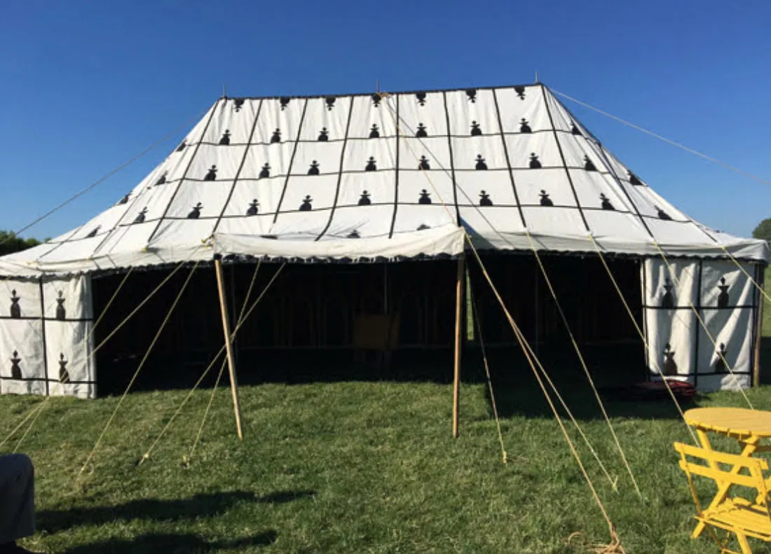 Complete White Arabian-style Tent with Black Emblems