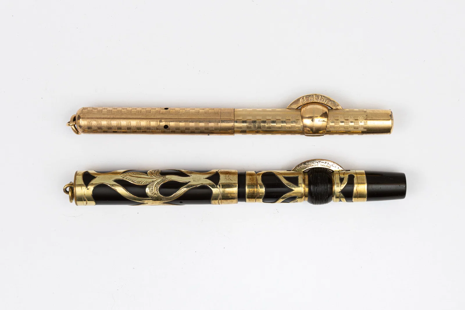 Conklin Crescent Filler Gold Filled Overlay & Filigree Fountain Pens