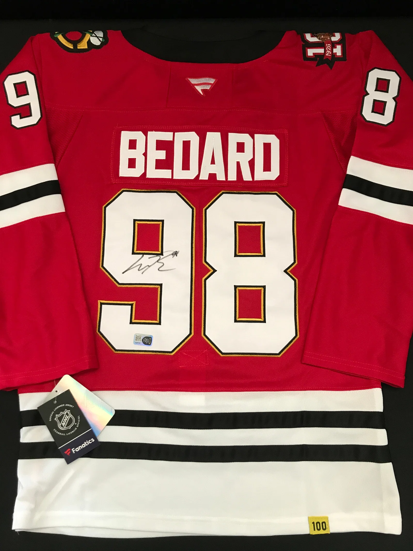 CONNOR BEDARD SIGNED CHICAGO BLACKHWAKS CUSTOM JERSEY - ELITE SPORTS COA