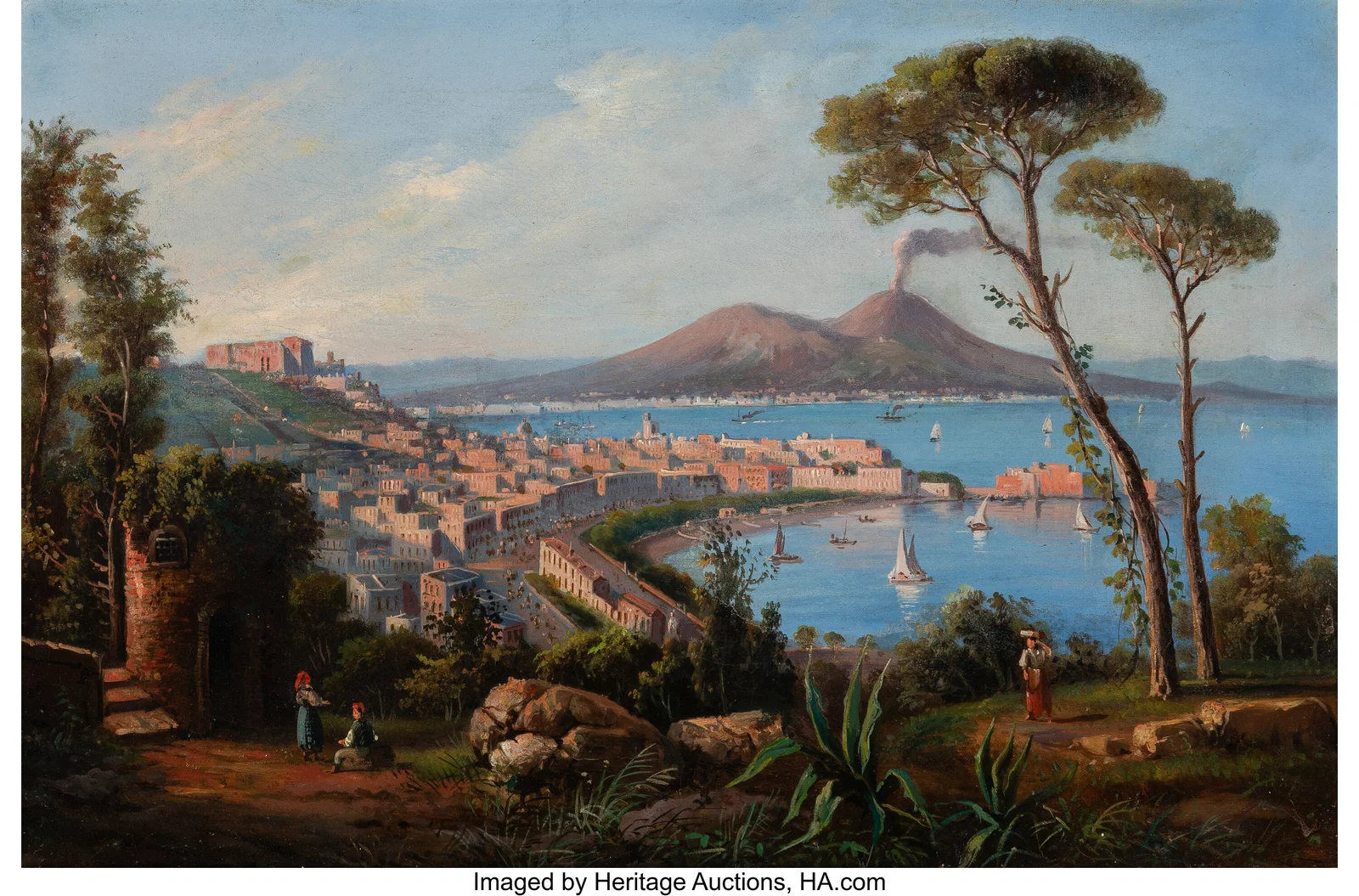 Consalvo Carelli (Italian, 1818-1910) View of Na