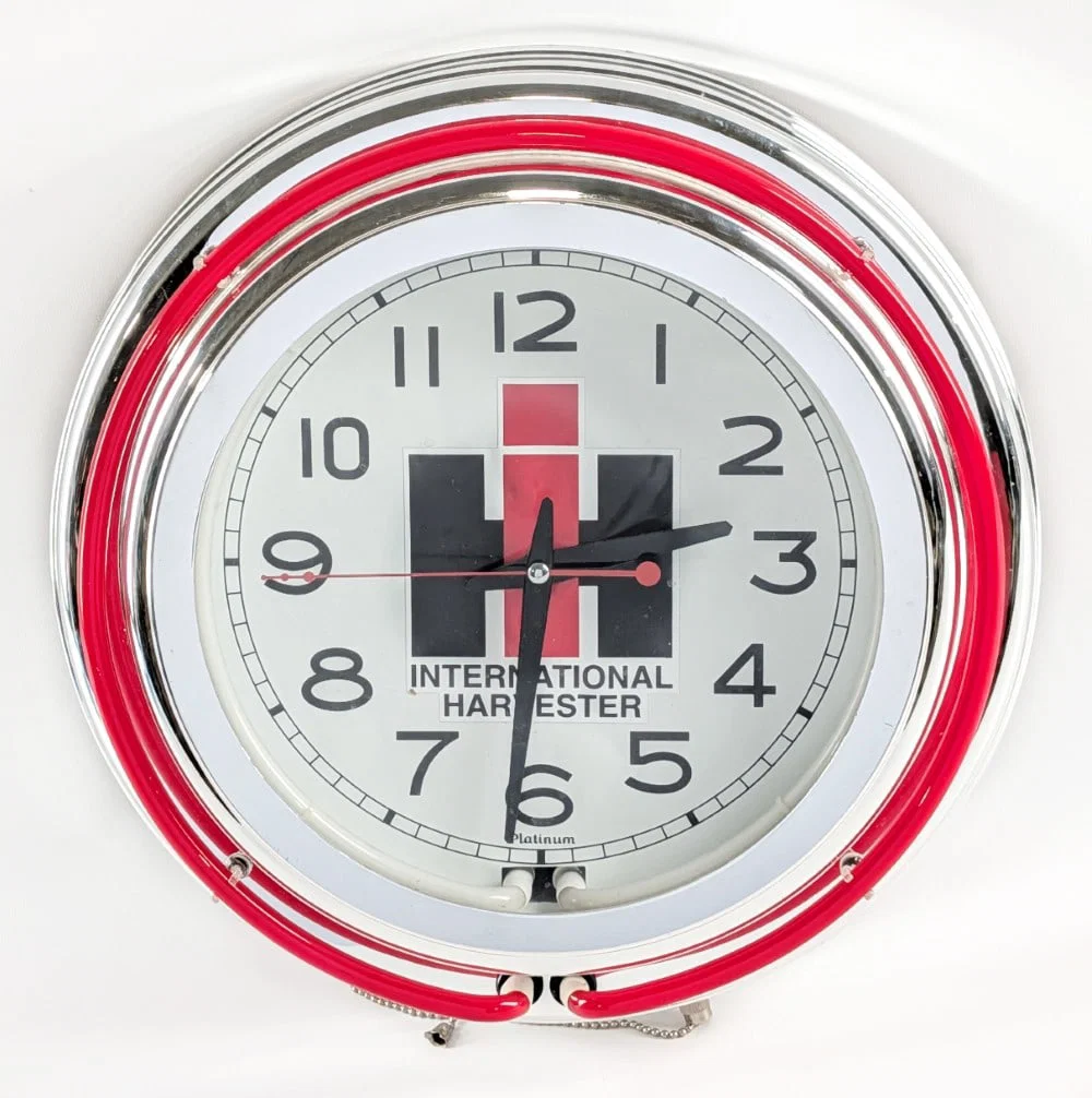 Contemporary International Harvester Neon Clock