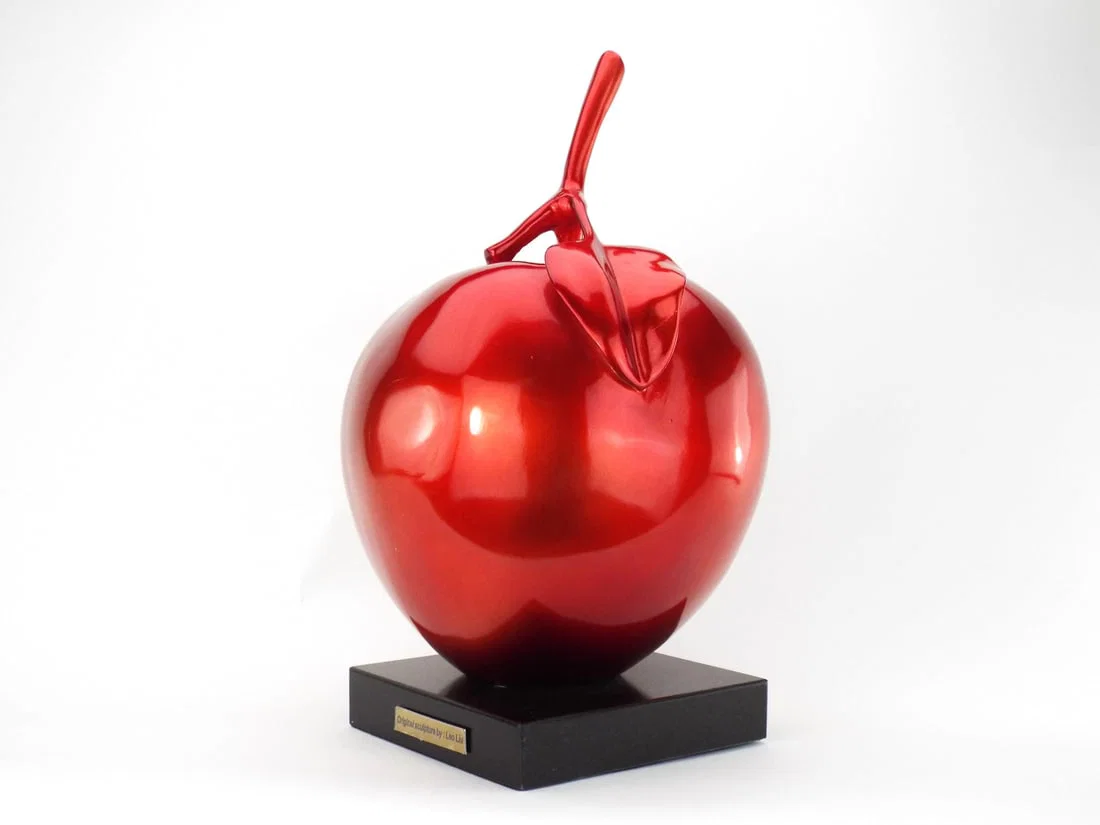 Contemporary LEO LIU Sculpted Apple High Gloss Metallic Lacquer
