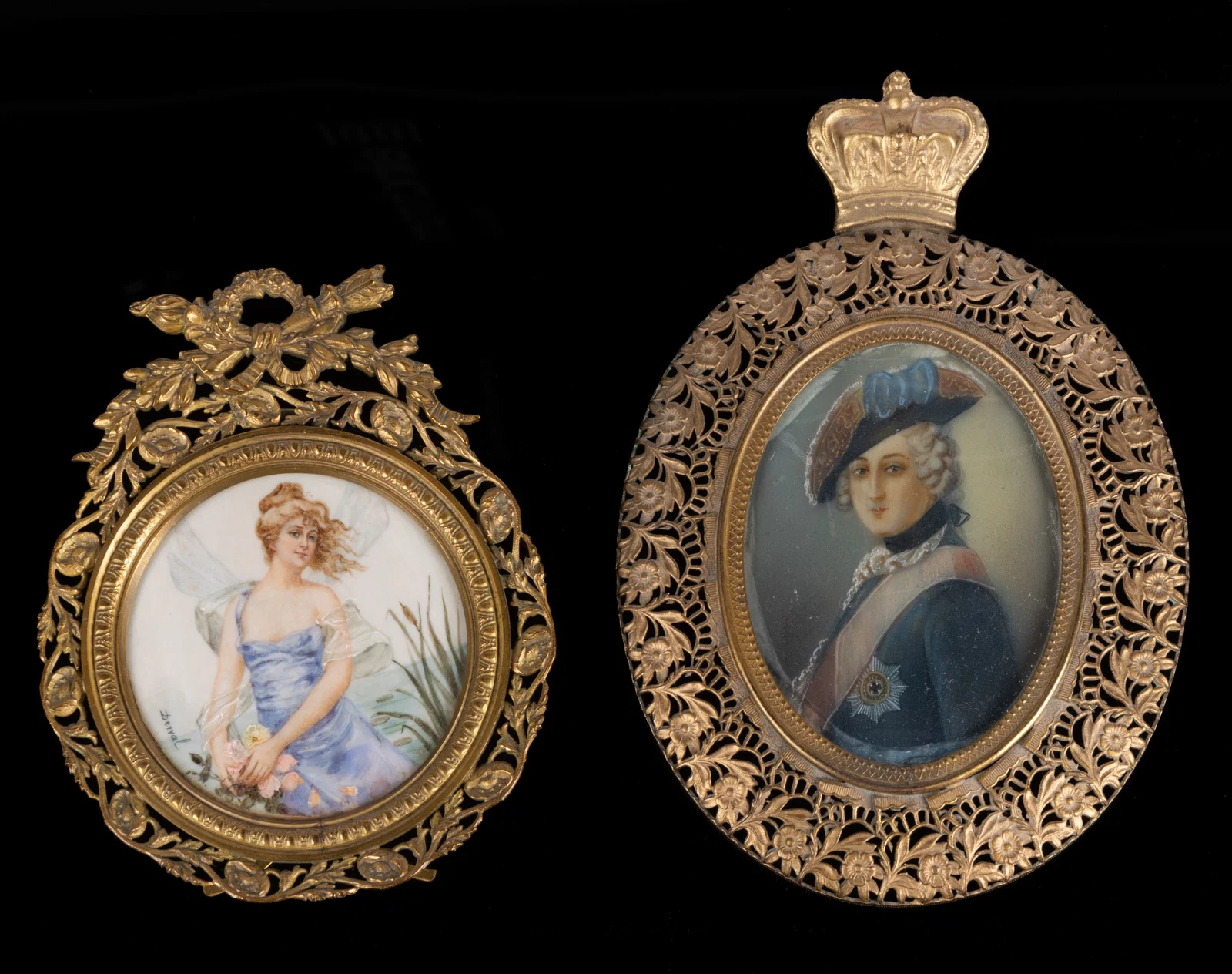 CONTINENTAL SCHOOL (19TH/20TH CENTURY) MINIATURE PORTRAITS, LOT OF TWO