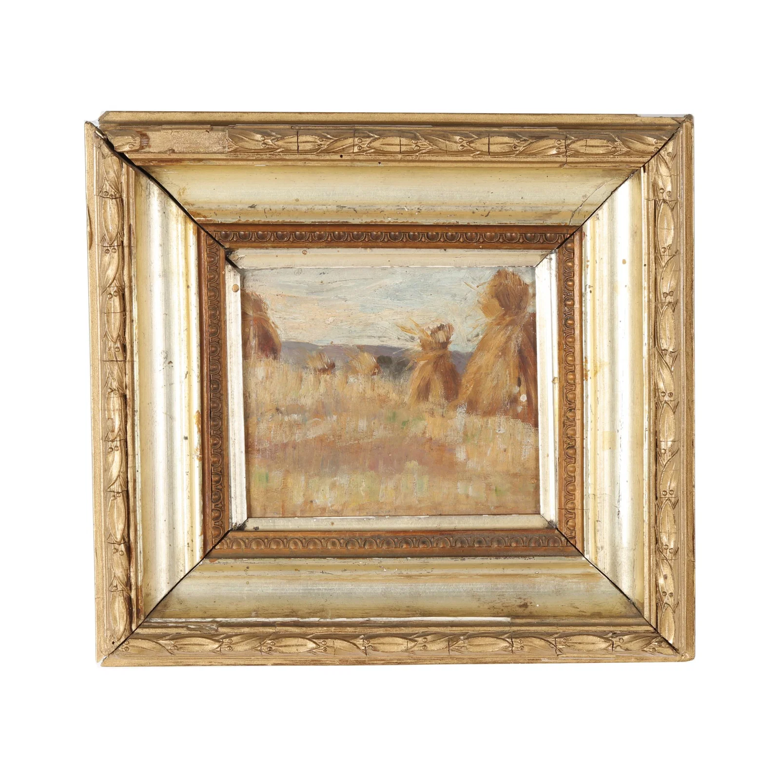 Continental School (Early 20th Century), Impressionistic Scene of Hay Stacks