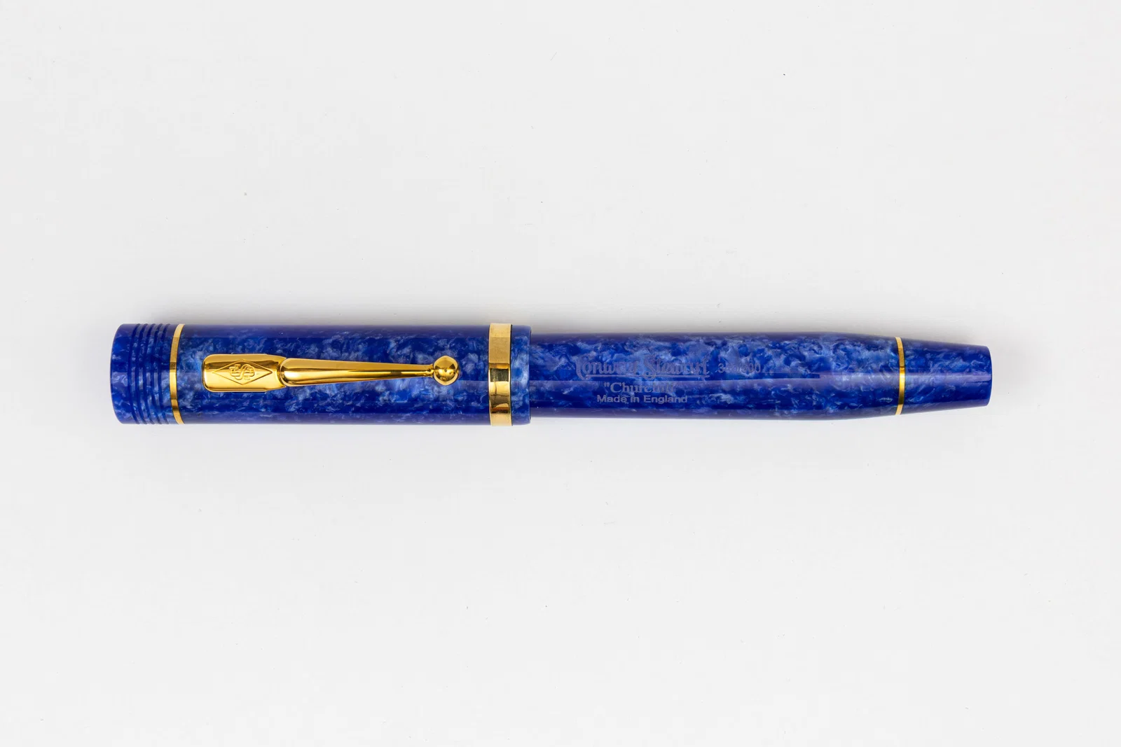 Conway Stewart Churchill Blue Marble LE Fountain Pen, Boxed