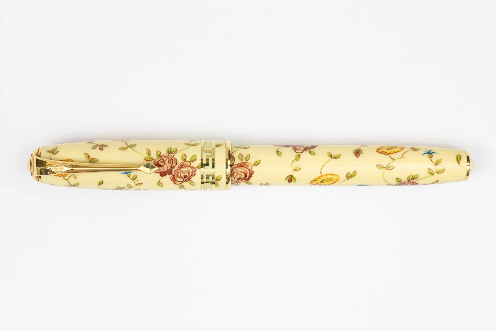 Conway Stewart Elite Solid 18K Gold Floral Rose LE Fountain Pen, Artist Proof