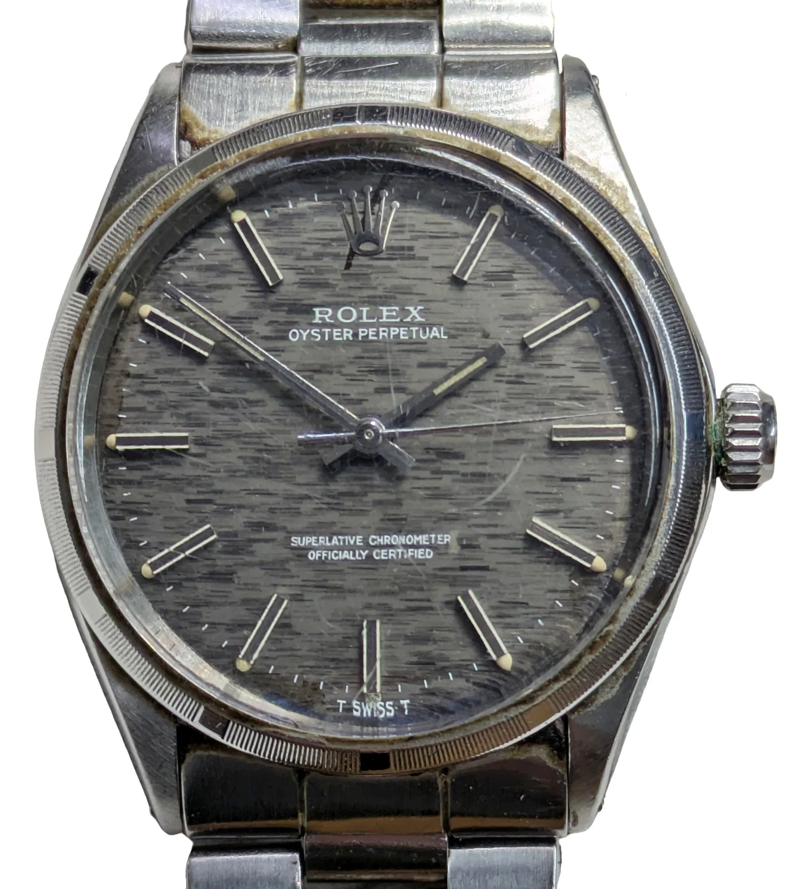 Cool 1970s Vintage Rolex Barn Find 1003 Fancy Dial Punch Papers Wallet Fresh From Original Owner