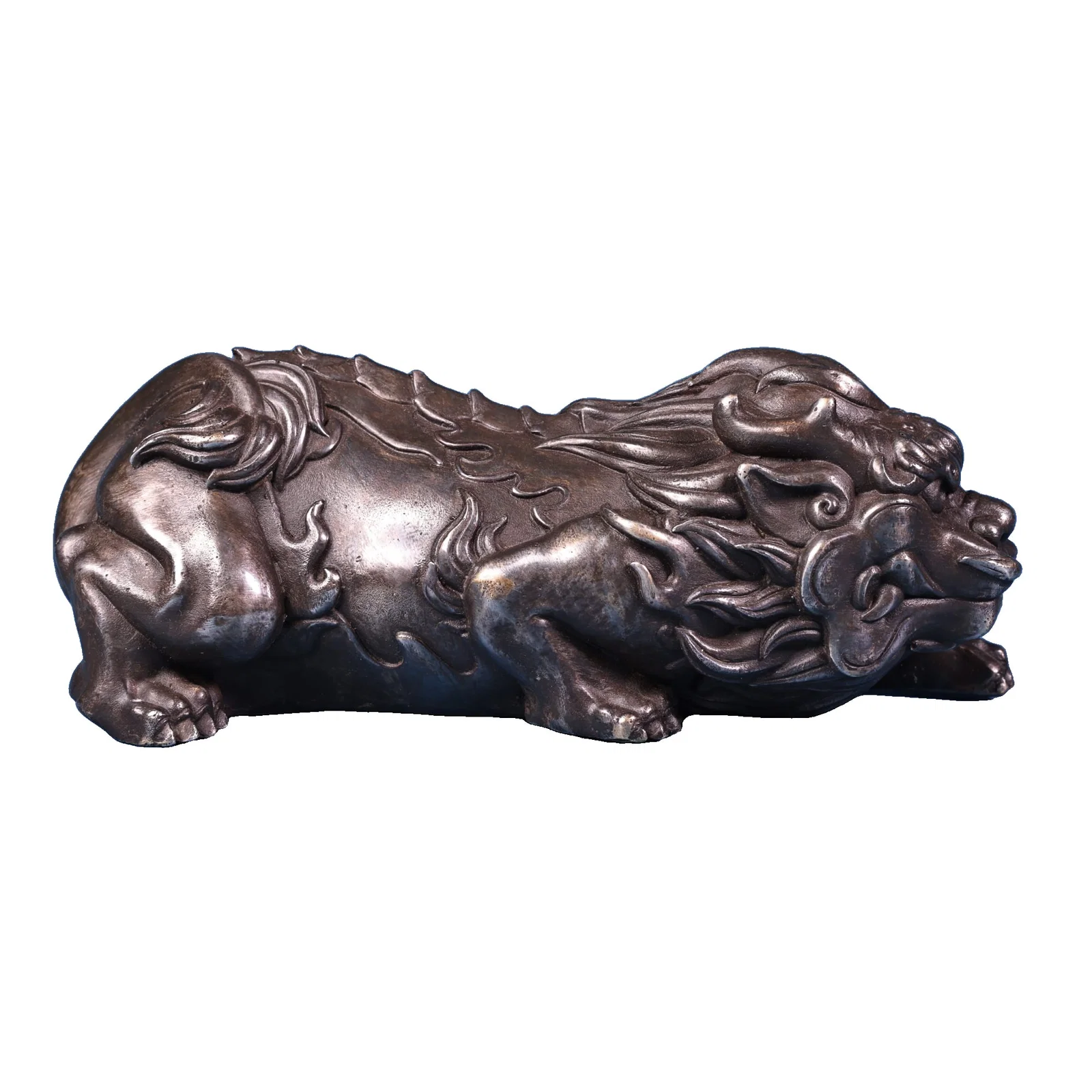Copper high relief carved pixiu.