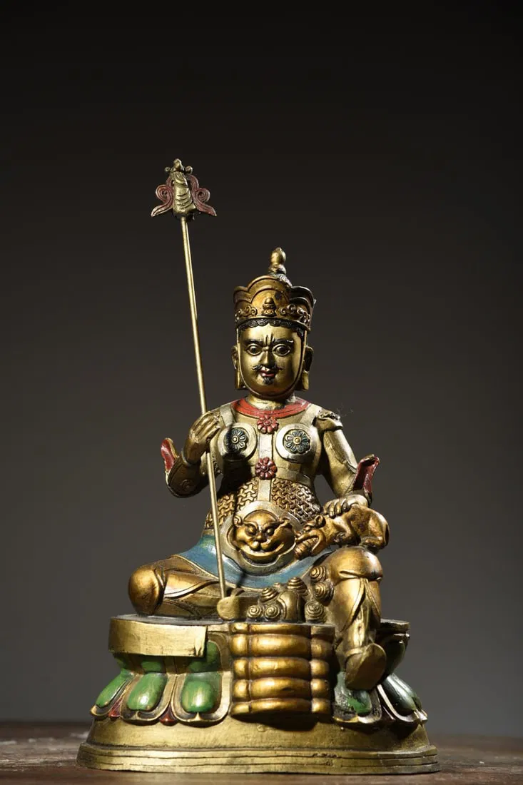 Copper Painted Treasure King Statue