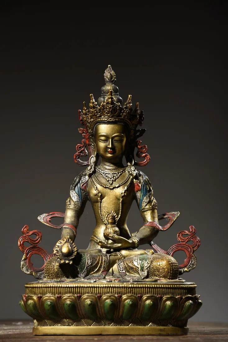 Copper Painted Vajradhara Statue