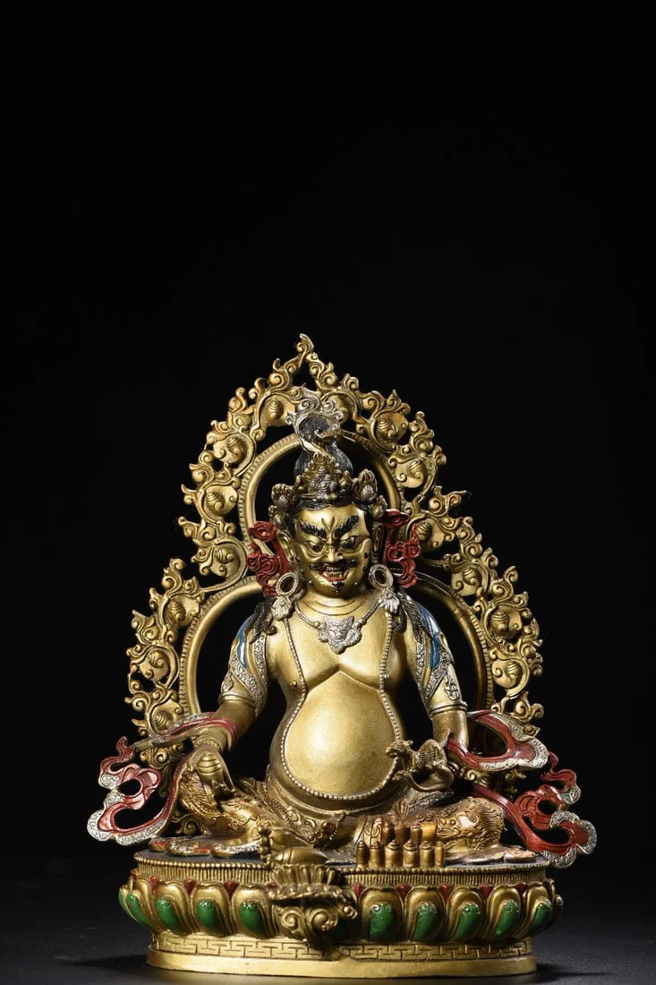 Copper Painted Yellow Jambhala Statue