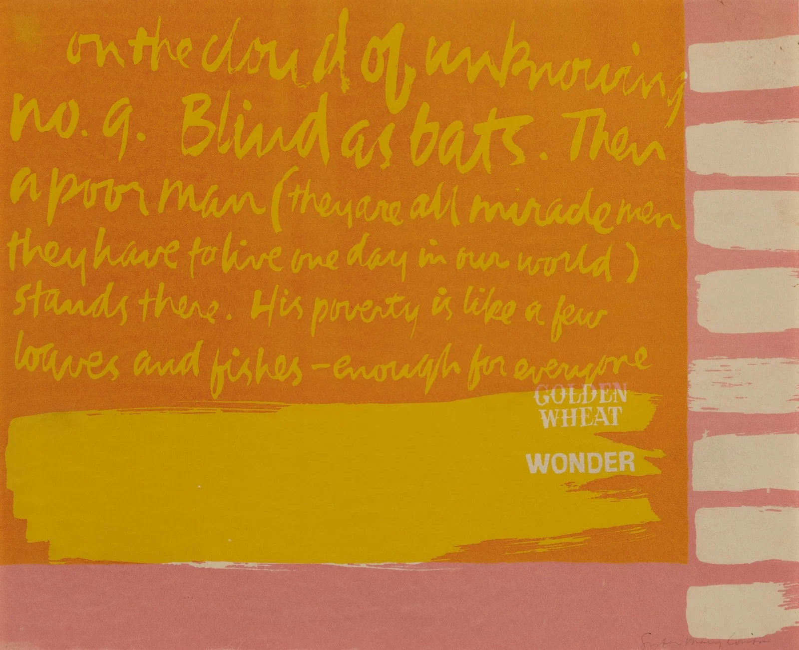 Corita Kent (Am. 1918-1986), enough for everyone, 1965, Serigraph, framed under glass