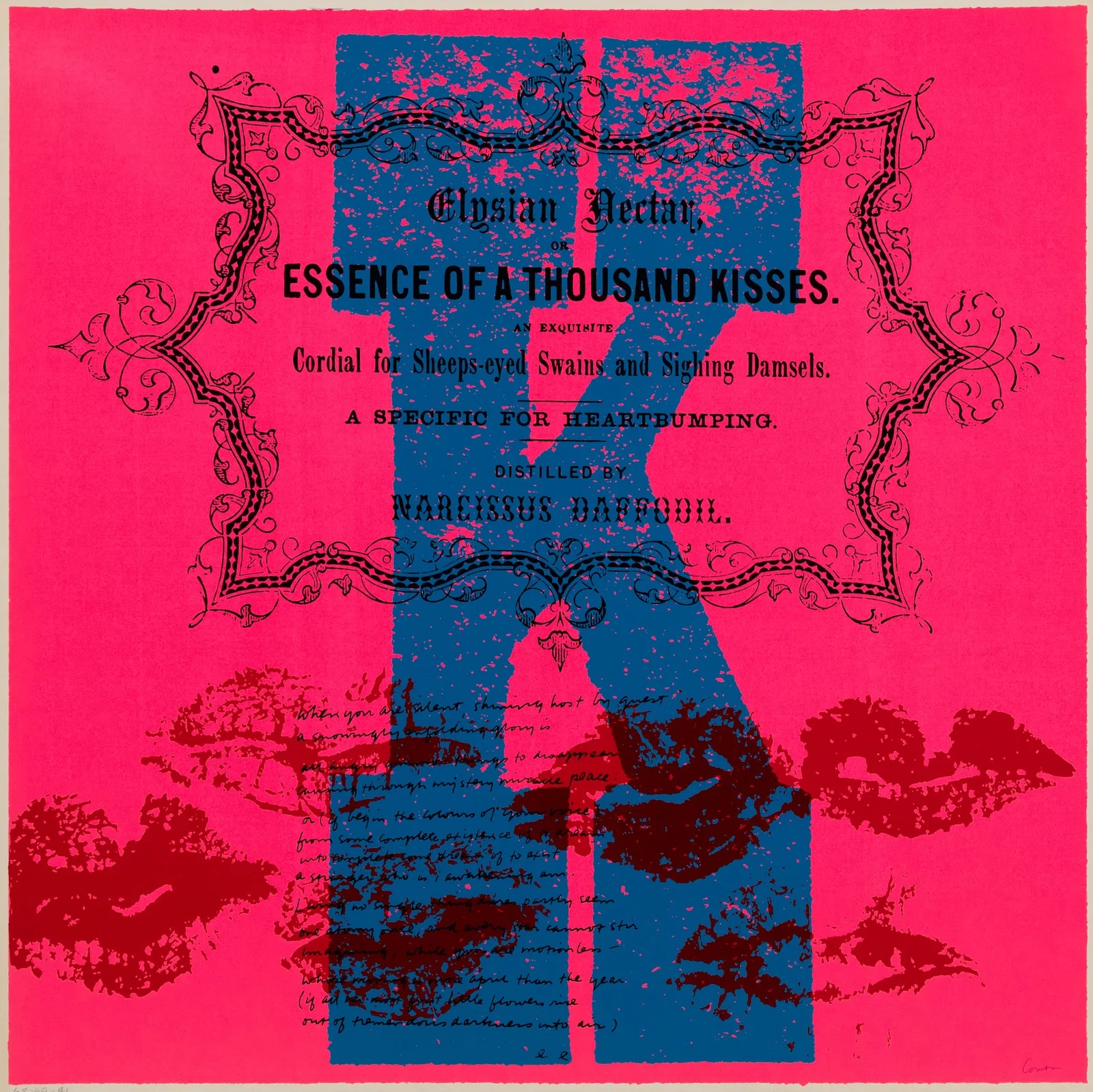 Corita Kent (Am. 1918-1986), k kiss, 1968, Serigraph, unframed