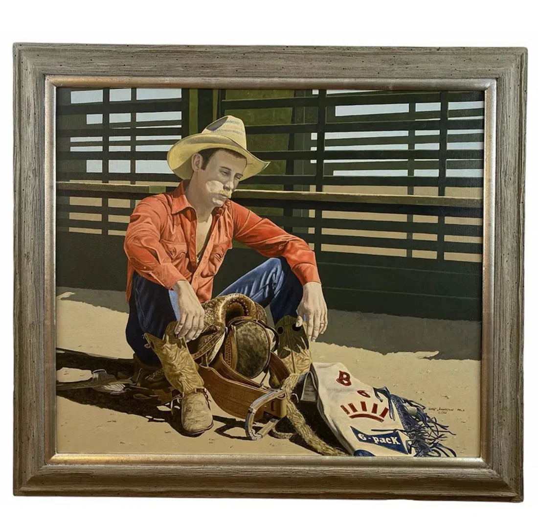 Cowboy Oil Painting on Canvas by Walt Johnston