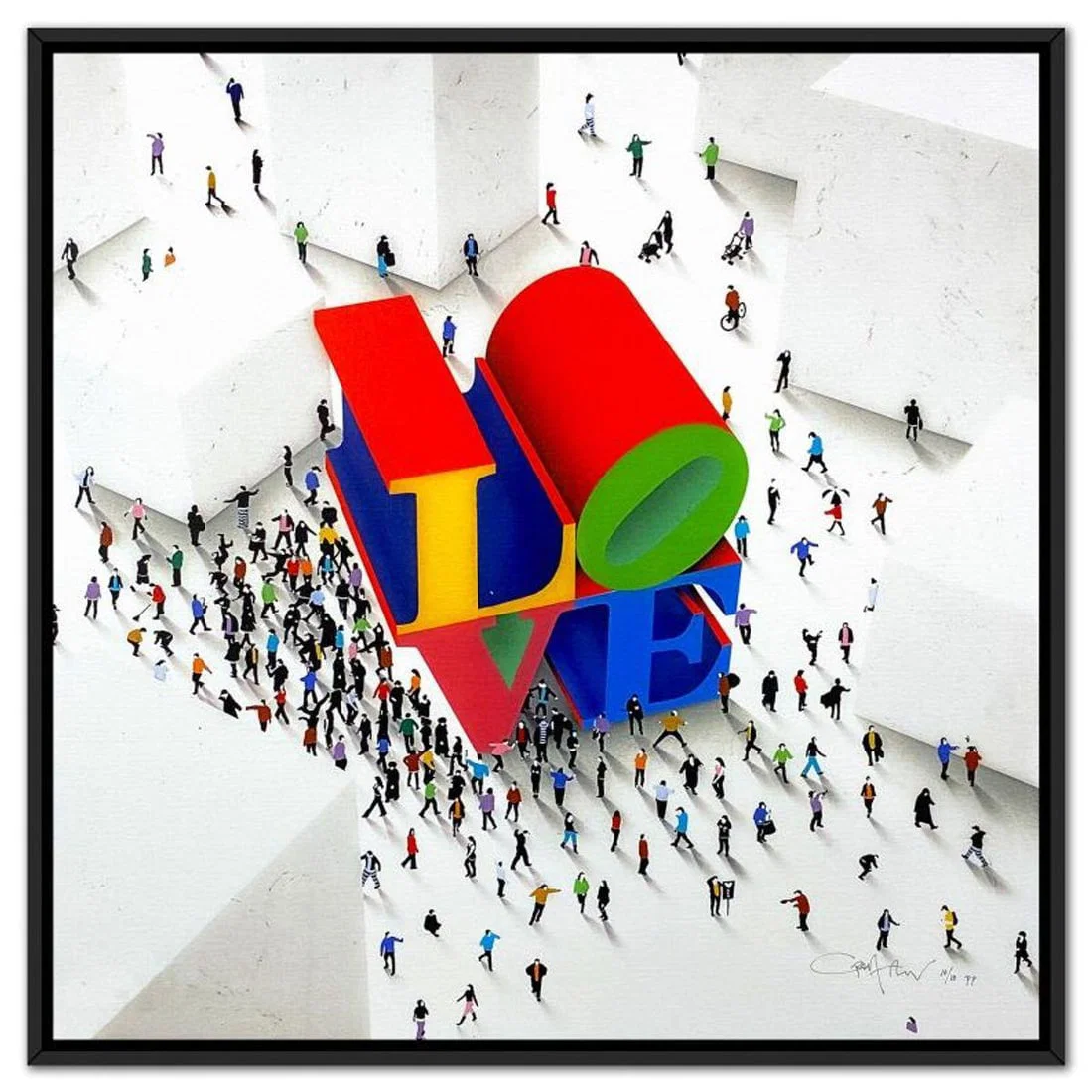 Craig Alan, "Populus: Love Around The Corner" Framed Limited Edition on Canvas, Numbered and Hand