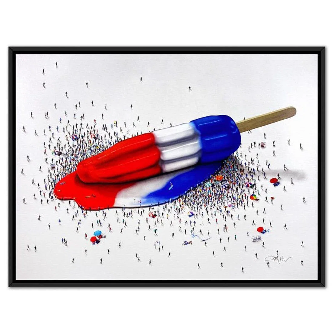 Craig Alan, "Populus: We All Scream" Framed, Hand Signed Limited Edition Canvas with Letter of