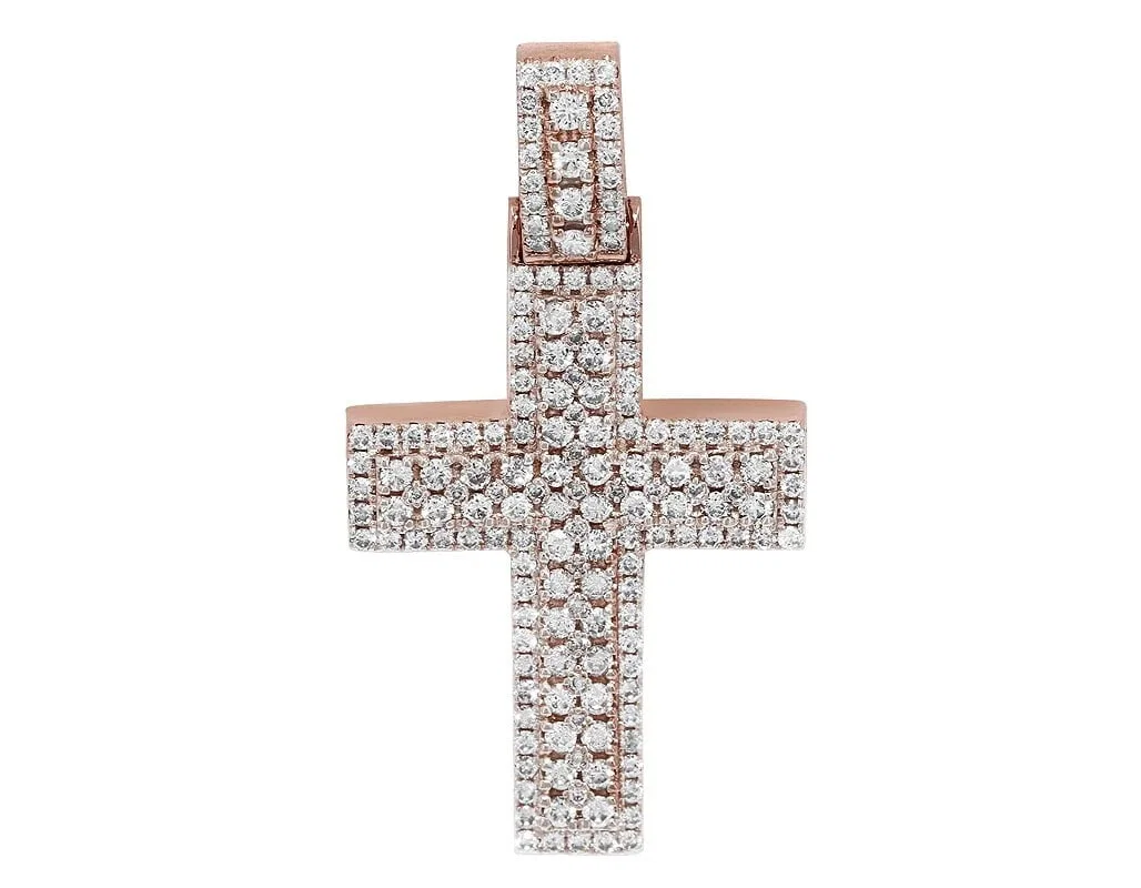 CROSS DIAMOND PENDANT 14K ROSE GOLD