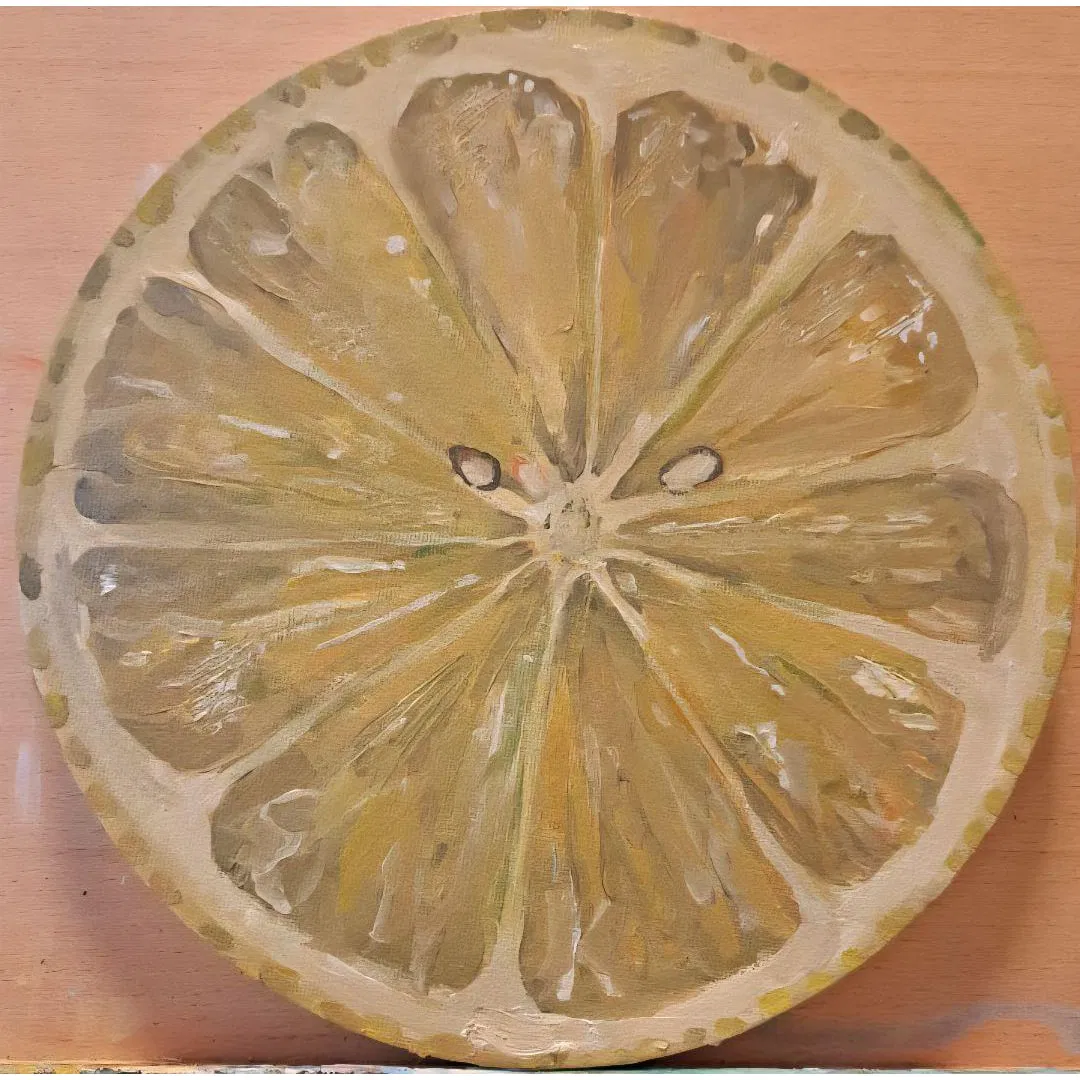 (Cross-section of a Lemon, Oil Painting)