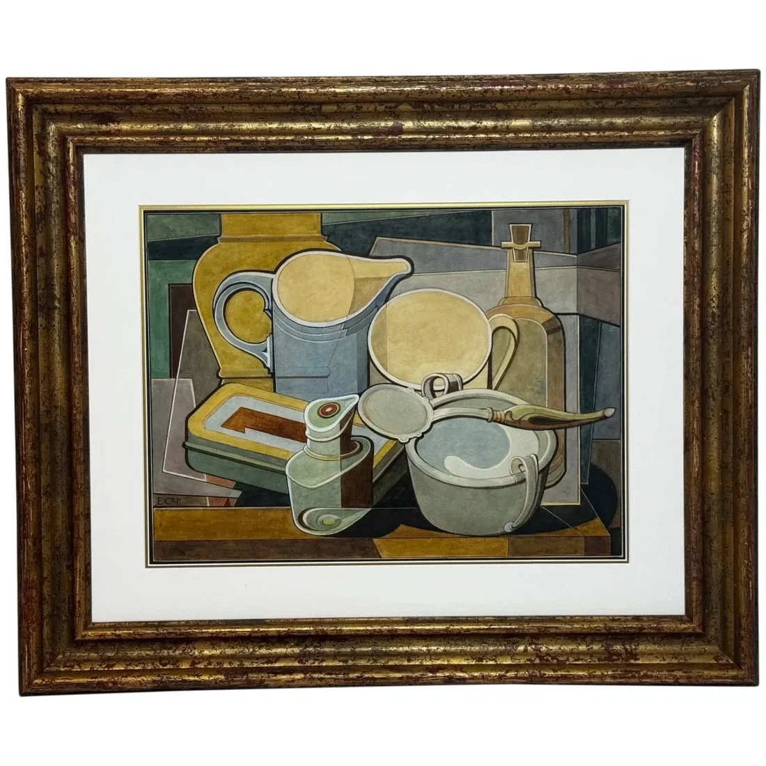 Cubism Painting Domestic Kitchen Geometry By Edward Carter Preston C1925