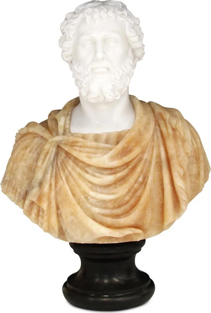Currey Roman Style Thanos Bust Sculpture 27.50H Marble