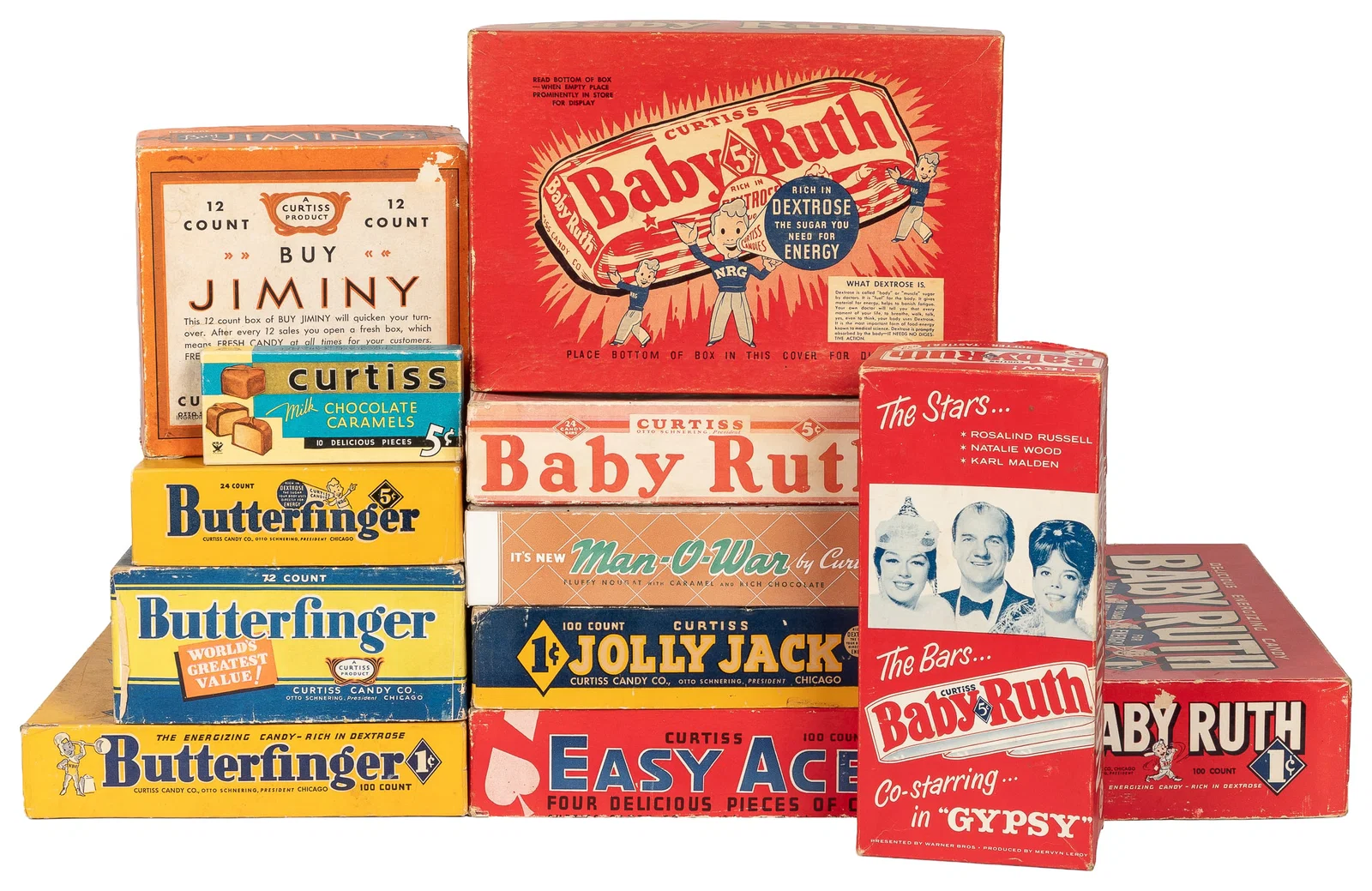 Curtiss Candy Co. Chocolate Product Boxes. Chicago: Curtiss Candy Company, ca. early to mid 20th