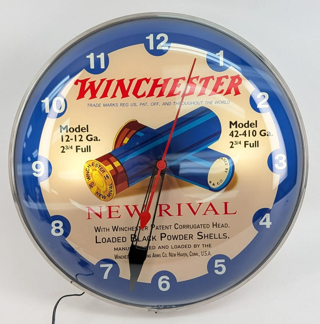 Custom Winchester New Rival Shotgun Shells Lighted PAM Style Advertising Clock